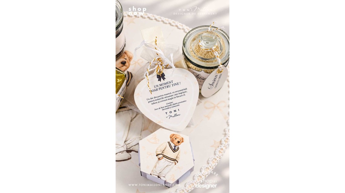 Set Prima Băiță după Botez Băiat – Paddington Bear London, stil Ralph Lauren 8
